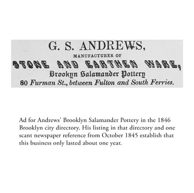 Extremely Rare G.S. ANDREWS / BROOKLYN, NY Ovoid Stoneware Jar w/ Elaborate Decoration