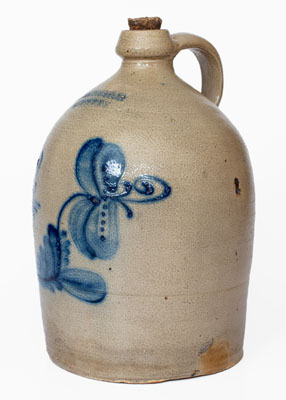 J. SHEPARD JR. / GEDDES, NY Stoneware Jug w/ Floral Decoration