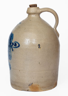 J. SHEPARD JR. / GEDDES, NY Stoneware Jug w/ Floral Decoration