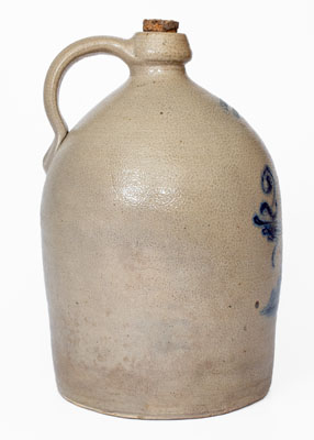 J. SHEPARD JR. / GEDDES, NY Stoneware Jug w/ Floral Decoration