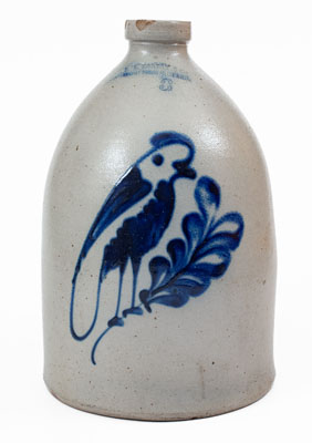 3 Gal. F. B. NORTON & CO. / WORCESTER, MASS. Stoneware Parrot Jug