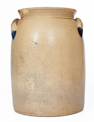 3 Gal. LYONS, New York Stoneware Jar w/ Elaborate Cobalt Floral Decoration
