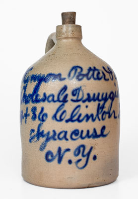 Syracuse Stoneware Advertising Jug, GEDDES, NY