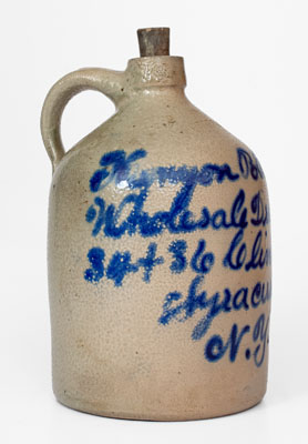 Syracuse Stoneware Advertising Jug, GEDDES, NY