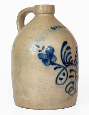 CORTLAND, New York Stoneware Jug w/ Floral Decoration
