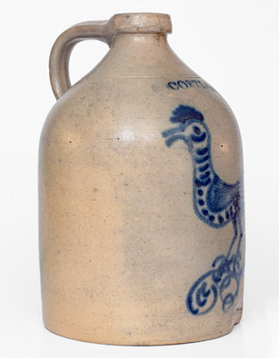 Scarce CORTLAND, New York Stoneware Jug w/ 
