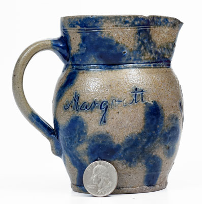 Exceedingly Rare Miniature Stoneware Presentation Pitcher attrib. Elisha Parr, Baltimore, c1820