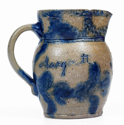 Exceedingly Rare Miniature Stoneware Presentation Pitcher attrib. Elisha Parr, Baltimore, c1820