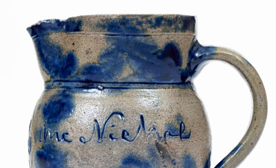 Exceedingly Rare Miniature Stoneware Presentation Pitcher attrib. Elisha Parr, Baltimore, c1820