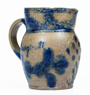Exceedingly Rare Miniature Stoneware Presentation Pitcher attrib. Elisha Parr, Baltimore, c1820