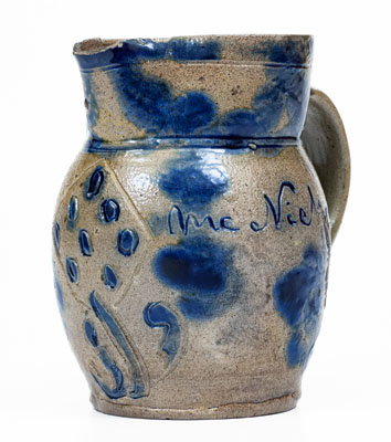 Exceedingly Rare Miniature Stoneware Presentation Pitcher attrib. Elisha Parr, Baltimore, c1820