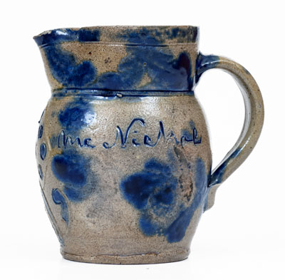 Exceedingly Rare Miniature Stoneware Presentation Pitcher attrib. Elisha Parr, Baltimore, c1820