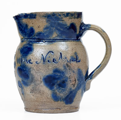 Exceedingly Rare Miniature Stoneware Presentation Pitcher attrib. Elisha Parr, Baltimore, c1820