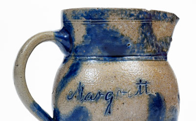 Exceedingly Rare Miniature Stoneware Presentation Pitcher attrib. Elisha Parr, Baltimore, c1820