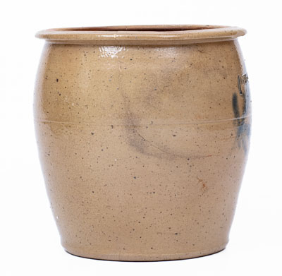 Rare SUGAR VALLEY, Pennsylvania, Stoneware Cream Jar w/ Floral Decoration