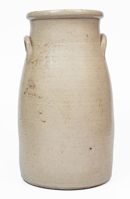 Five-Gallon F.B. NORTON & CO. / WORCESTER MASS Stoneware Churn w/ Cobalt Flower Basket