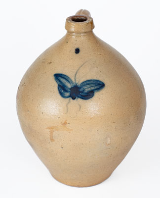 Attrib. Julius Norton, Bennington, VT Stoneware Butterfly Jug, c1840