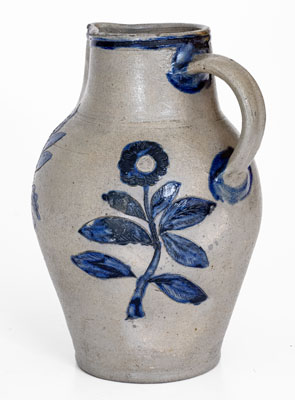 Very Rare and Important Henry Remmey, Baltimore Stoneware Pitcher w/ Elaborate Incised Bird and Floral Designs