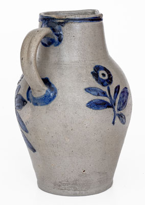 Very Rare and Important Henry Remmey, Baltimore Stoneware Pitcher w/ Elaborate Incised Bird and Floral Designs