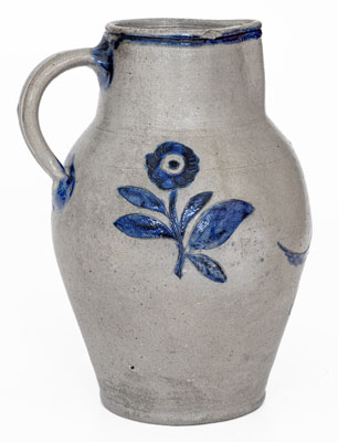 Very Rare and Important Henry Remmey, Baltimore Stoneware Pitcher w/ Elaborate Incised Bird and Floral Designs