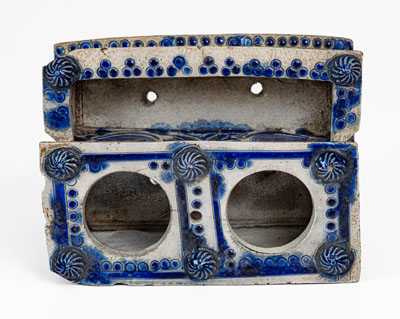 Elaborate German Stoneware Inkstand, 18th or 19th century