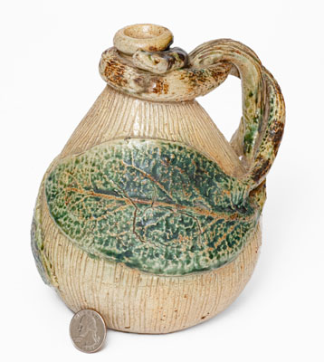 Very Rare Temperance / Snake Jug, Jacob Bachley, Anna or Texarkana Pottery, c1880