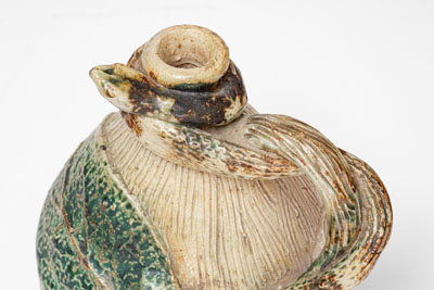 Very Rare Temperance / Snake Jug, Jacob Bachley, Anna or Texarkana Pottery, c1880