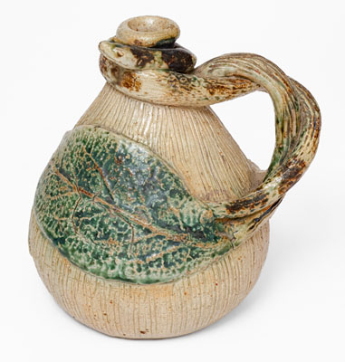 Very Rare Temperance / Snake Jug, Jacob Bachley, Anna or Texarkana Pottery, c1880