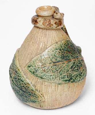 Very Rare Temperance / Snake Jug, Jacob Bachley, Anna or Texarkana Pottery, c1880