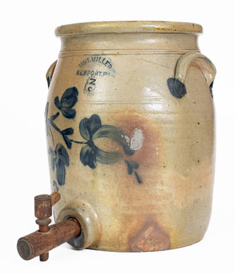 Extremely Rare M. & T. MILLER / NEWPORT, PA 3 Gal. Stoneware Water Cooler