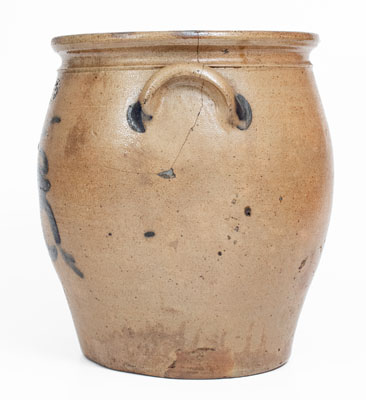 3 Gal. M. & T. MILLER / NEWPORT, PA Stoneware Jar w/ Floral Decoration