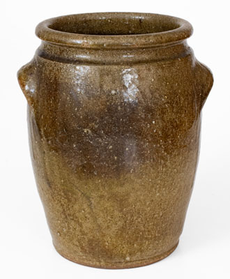 Fine 1 1/2 Gal. DS (Daniel Seagle, Vale, North Carolina) Alkaline-Glazed Stoneware Jug, c1840