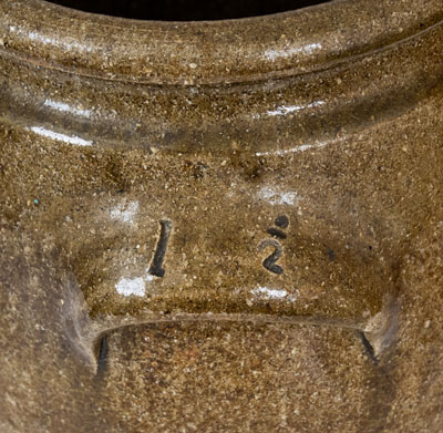 Fine 1 1/2 Gal. DS (Daniel Seagle, Vale, North Carolina) Alkaline-Glazed Stoneware Jug, c1840