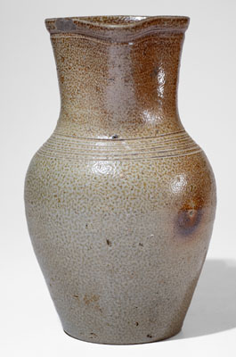 Rare J.D. CRAVEN Salt-Glazed Stoneware Pitcher, Randolph or Moore County, North Carolina