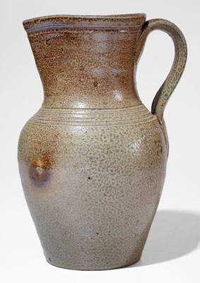 Rare J.D. CRAVEN Salt-Glazed Stoneware Pitcher, Randolph or Moore County, North Carolina