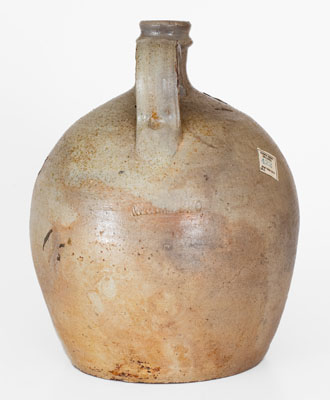 Rare WRENN BRO., Erect, North Carolina Stoneware Jug, c1890