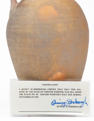 Quart-Sized Stoneware Jug, attrib. Chester Webster at the Edward Webster Pottery, Fayetteville, NC, c1820