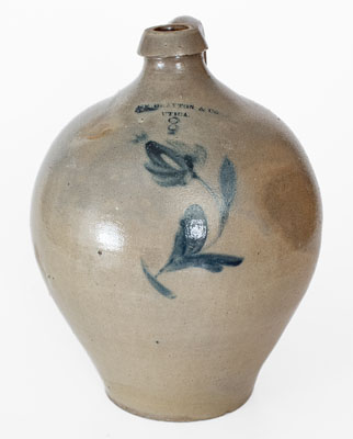 3 Gal. J. F. BRAYTON & CO. / UTICA, New York Stoneware Jug