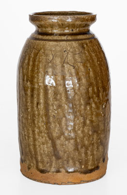 Very Rare Catawba Valley Stoneware Jar Inscribed 
