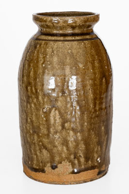 Very Rare Catawba Valley Stoneware Jar Inscribed 
