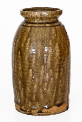 Very Rare Catawba Valley Stoneware Jar Inscribed 