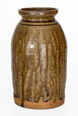 Very Rare Catawba Valley Stoneware Jar Inscribed