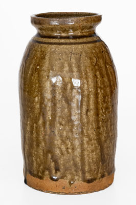 Very Rare Catawba Valley Stoneware Jar Inscribed