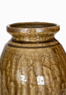 Very Rare Catawba Valley Stoneware Jar Inscribed 