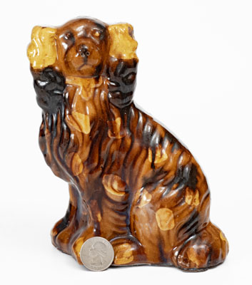Slip-Decorated Pennsylvania Redware Spaniel, 19th century