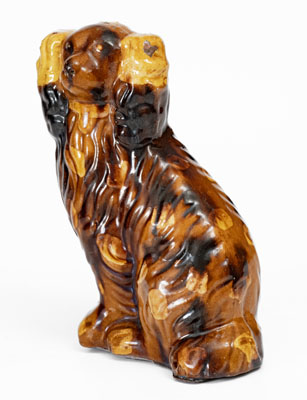 Slip-Decorated Pennsylvania Redware Spaniel, 19th century