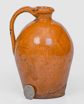 Small-Sized New England Redware Jug, 19th century