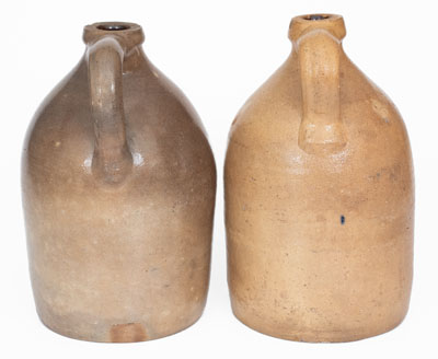Lot of Two: New York State Stoneware Jugs w/ Unusual Decoration