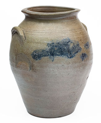 Extremely Rare and Important James River, VA Stoneware Jar w/ Incised Fish Decoration