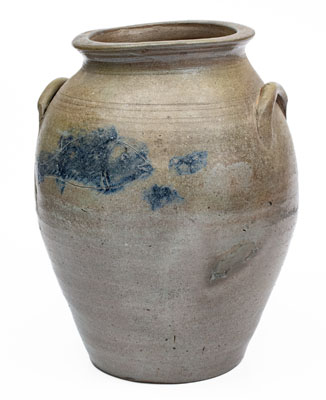 Extremely Rare and Important James River, VA Stoneware Jar w/ Incised Fish Decoration